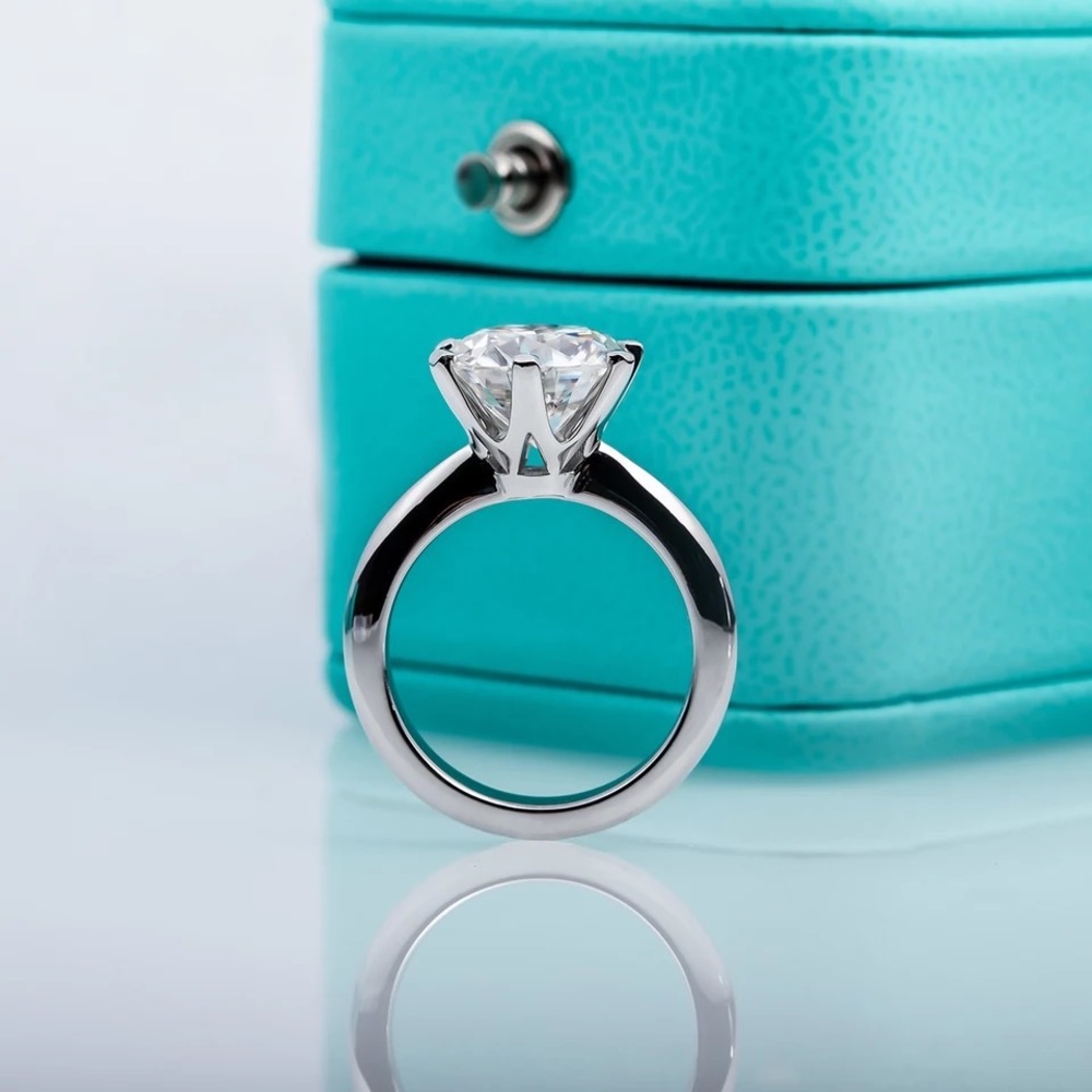 1-2Ct Round Cut Pure Diamond 925 Silver Solitaire Ring